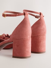Terracotta Orange Forever Comfort® Leather Two Part Coin Block Heels - Image 9 of 10