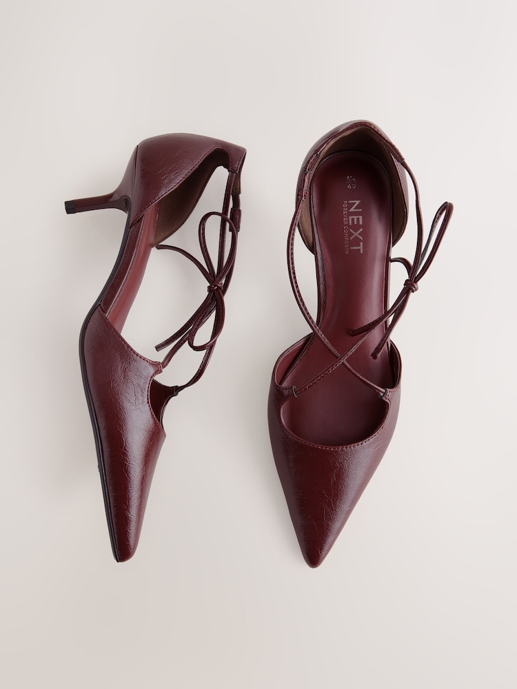 Purple Forever Comfort® Point Toe Bow Two Part Heels - Image 1 of 5 Purple Forever Comfort® Point Toe Bow Two Part Heels - Image 1 of 5