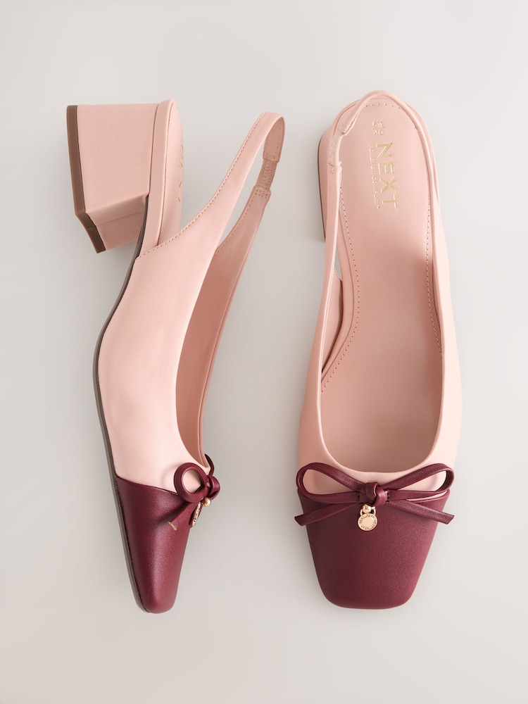 Pink Forever Comfort® Slingback Square Toe Block Heels - Image 1 of 5