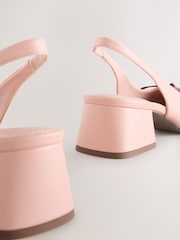 Pink Forever Comfort® Slingback Square Toe Block Heels - Image 10 of 10