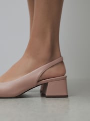 Pink Forever Comfort® Slingback Square Toe Block Heels - Image 6 of 10