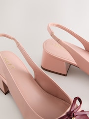 Pink Forever Comfort® Slingback Square Toe Block Heels - Image 8 of 10