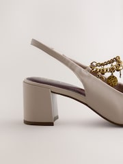 Nude Forever Comfort® Round Toe Slingback Charm Block Heels - Image 7 of 9