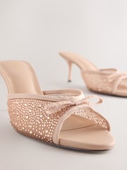 Nude Forever Comfort® Sparkle Bow Mules - Image 10 of 11