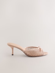 Nude Forever Comfort® Sparkle Bow Mules - Image 7 of 11