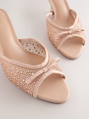 Nude Forever Comfort® Sparkle Bow Mules - Image 9 of 11
