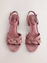 Mauve Pink Forever Comfort® Suede Block Heel Sandals - Image 1 of 4