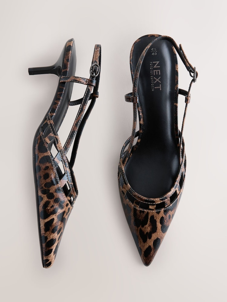 Leopard Forever Comfort® Harness Slingback Heels - Image 1 of 5
