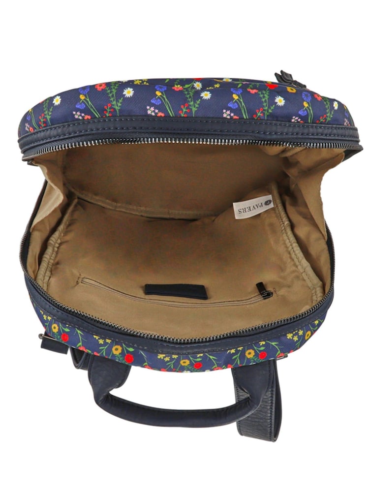 Pavers Navy Floral Print Backpack - Image 4 of 4