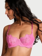 Victoria's Secret Rose Garden Pink Unlined Balcony Lace Bra - Image 1 of 3