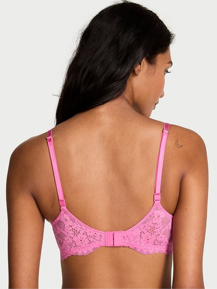 Victoria's Secret Rose Garden Pink Unlined Balcony Lace Bra - Image 2 of 3