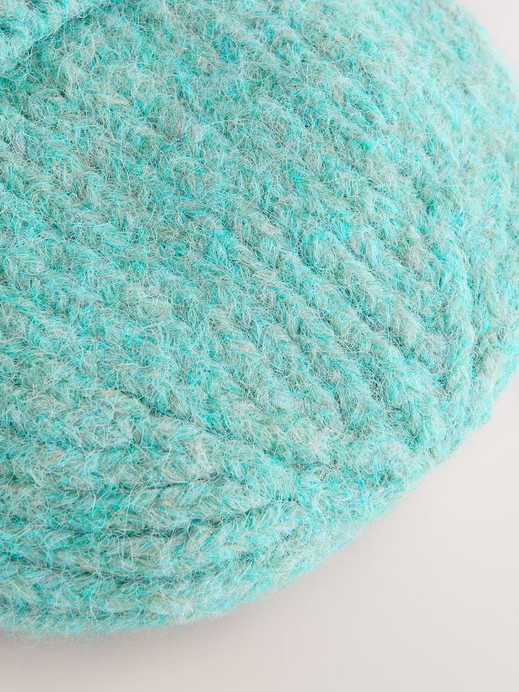 Turquoise Blue Ribbed Beanie Containing Wool Hat - Image 5 of 5