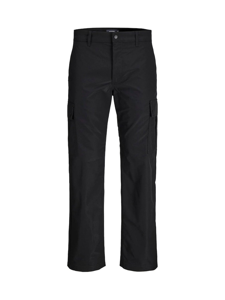 JACK & JONES Junior Relaxed Fit Tech Cargo Black Trousers - Image 1 of 2
