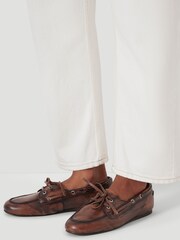 Hush Brown Leather Boat Shoes - Image 1 of 6