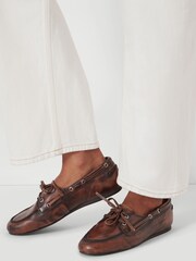Hush Brown Leather Boat Shoes - Image 2 of 6