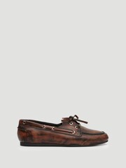 Hush Brown Leather Boat Shoes - Image 4 of 6