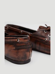 Hush Brown Leather Boat Shoes - Image 6 of 6
