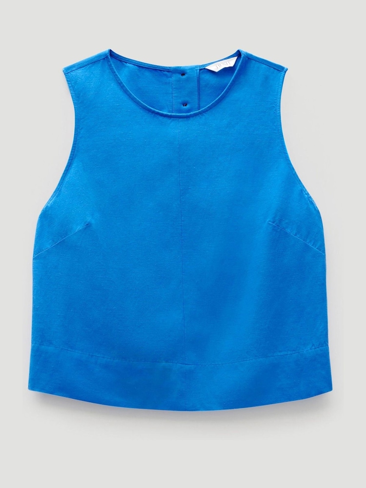 Hush Blue Vera Linen Blend Shell Top - Image 4 of 4