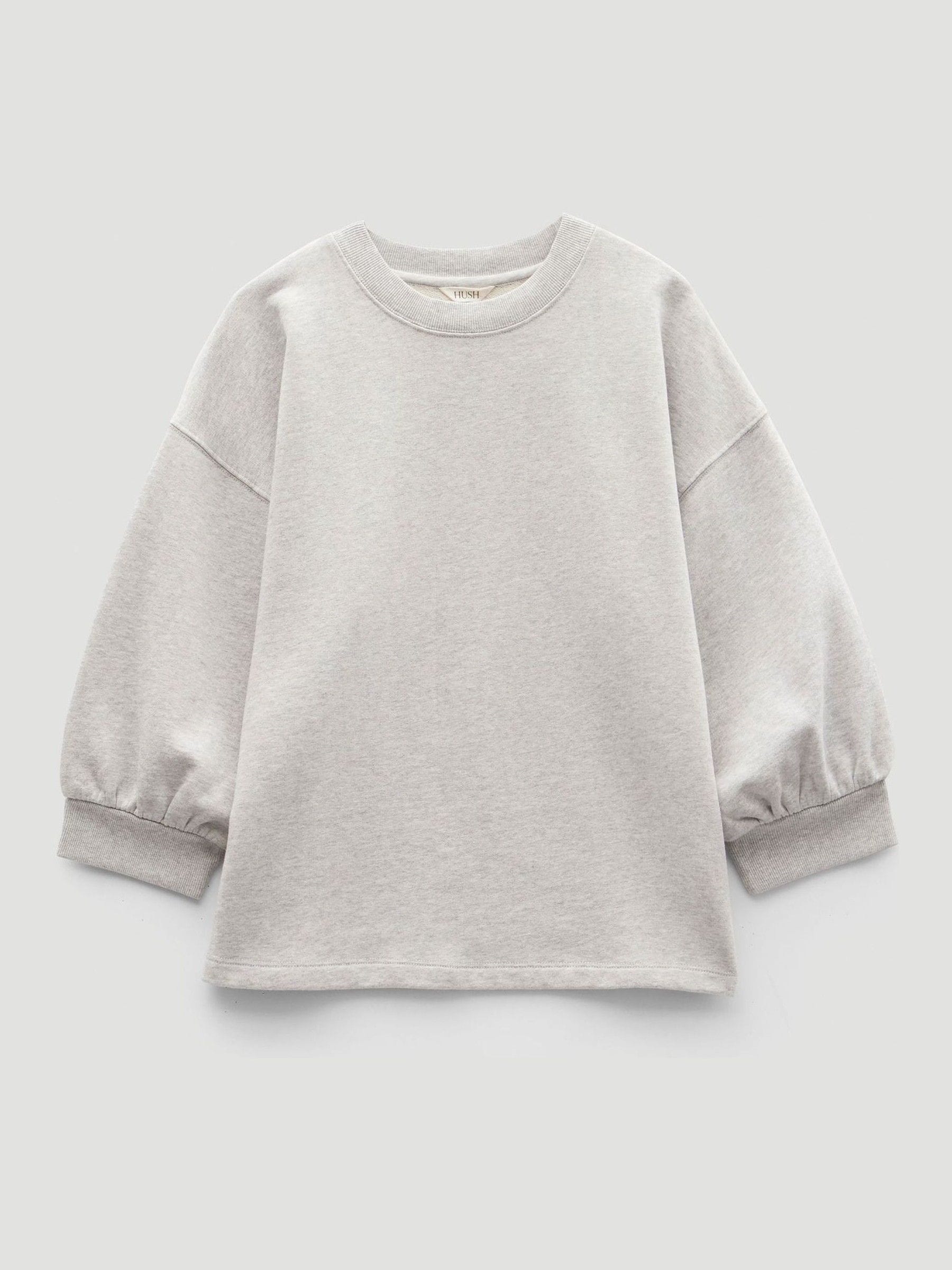 Hush Grey Cropped Sleeve Sweatshirt