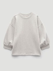 Hush Grey Cropped Sleeve Sweatshirt - Image 1 of 2