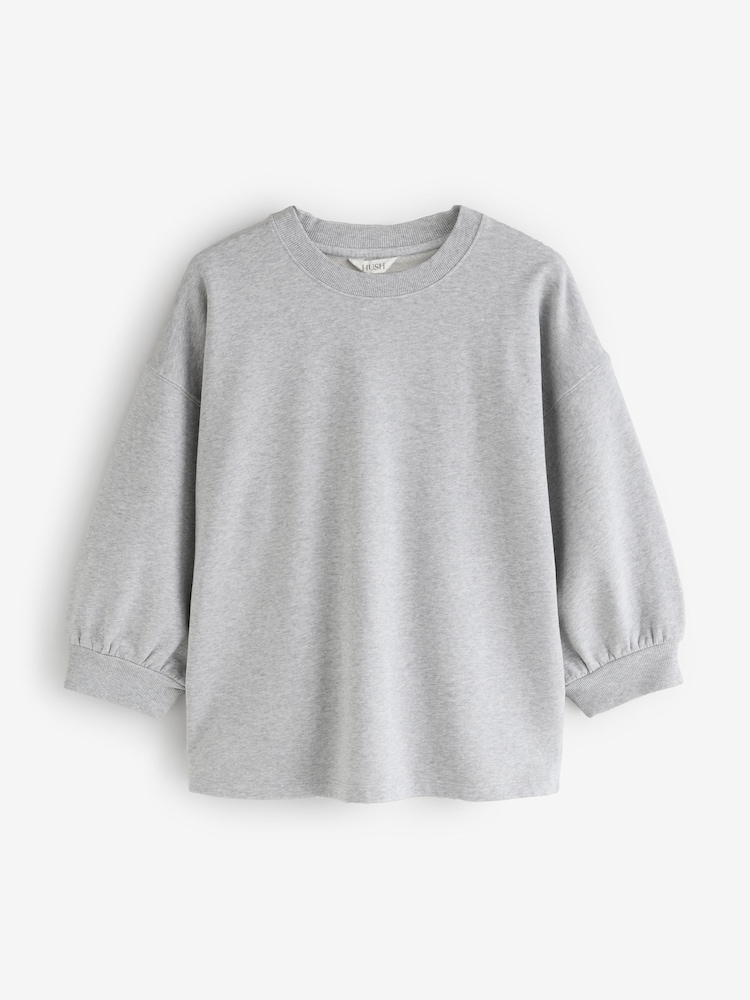 Hush Grey Cropped Sleeve Sweatshirt - Image 2 of 2