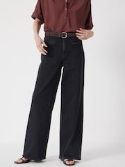 Hush Black Short Rowan Welt Pocket Flared Jeans - Image 1 of 5