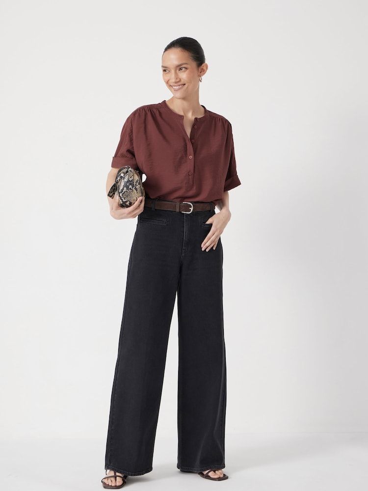 Hush Black Short Rowan Welt Pocket Flared Jeans - Image 2 of 5 Hush Black Short Rowan Welt Pocket Flared Jeans - Image 2 of 5