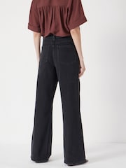 Hush Black Short Rowan Welt Pocket Flared Jeans - Image 4 of 5