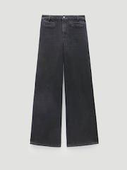Hush Black Short Rowan Welt Pocket Flared Jeans - Image 5 of 5