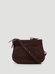 Hush Brown Zippy Crescent Leather Cross-Body Bag - Image 4 of 6