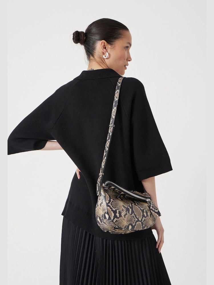 Hush Animal Zippy Crescent Leather Cross-Body Bag - Image 1 of 6