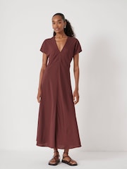 Vestido longo com decote em V e fluxo de ar Hush Grace - Imagem 1 de 6