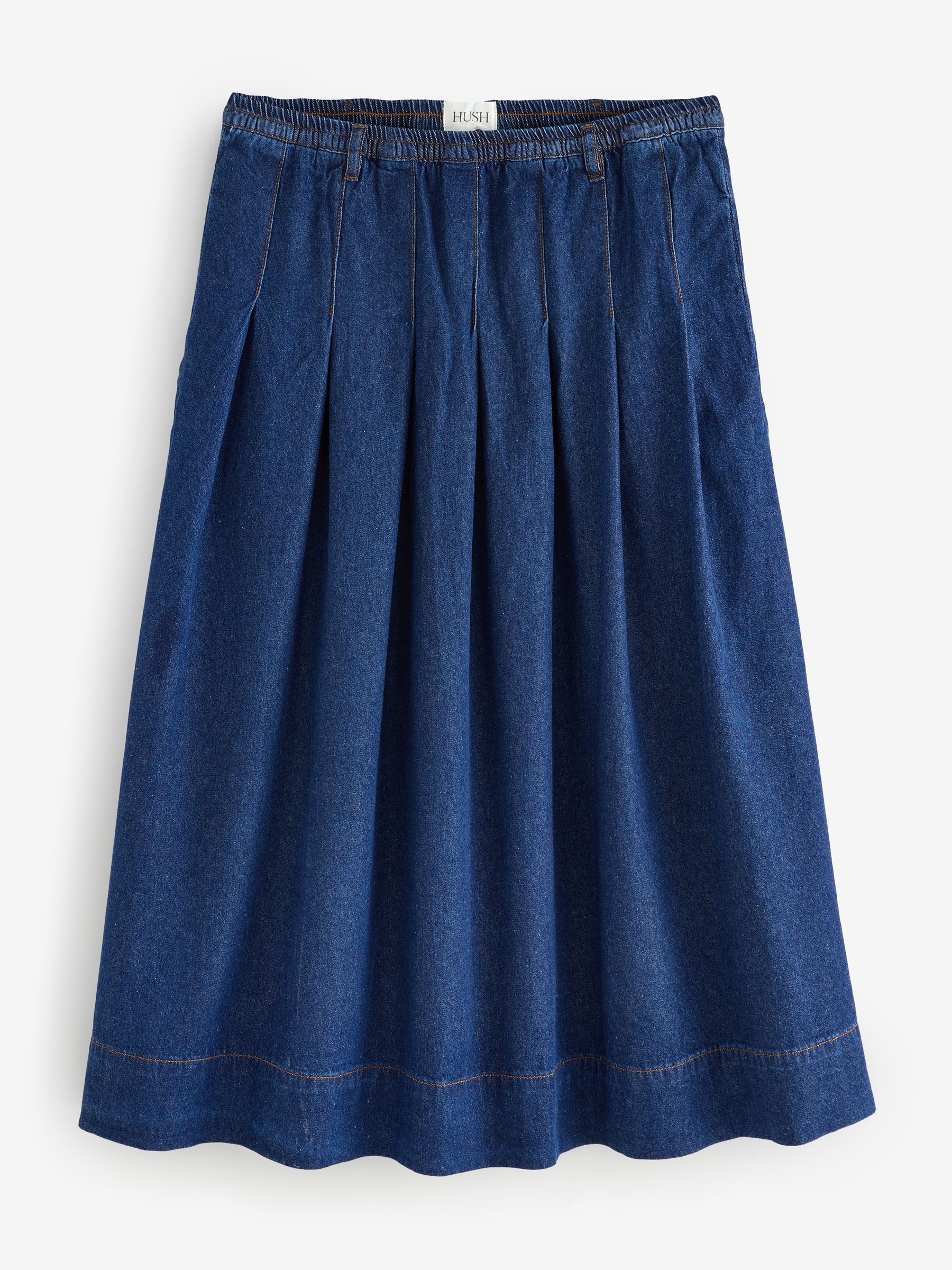 Buy Hush Blue Ivy Pleated Denim Midi Skirt from Next USA
