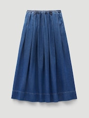 Hush Ivy Pleated Denim Midi Skirt - Imagem 6 de 6