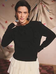 Cath Kidston Black Knitted Heart Crew Neck Jumper - Image 3 of 8