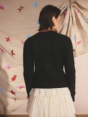 Cath Kidston Black Knitted Heart Crew Neck Jumper - Image 4 of 8