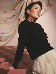 Cath Kidston Black Knitted Heart Crew Neck Jumper - Image 5 of 8