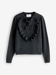 Cath Kidston Black Knitted Heart Crew Neck Jumper - Image 6 of 8