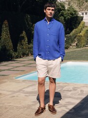 Blue Long Sleeve Linen Shirt - Image 3 of 8