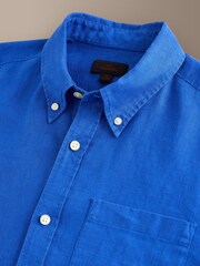 Blue Long Sleeve Linen Shirt - Image 6 of 8