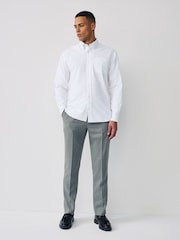 Blanc - Manches longues - Chemise Oxford légère à poche - Image 2 de 9