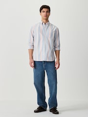Blue/Pink Stripe Oxford Long Sleeve Shirt - Image 2 of 9