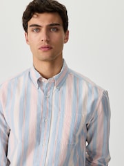 Blue/Pink Stripe Oxford Long Sleeve Shirt - Image 4 of 9