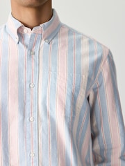 Blue/Pink Stripe Oxford Long Sleeve Shirt - Image 5 of 9