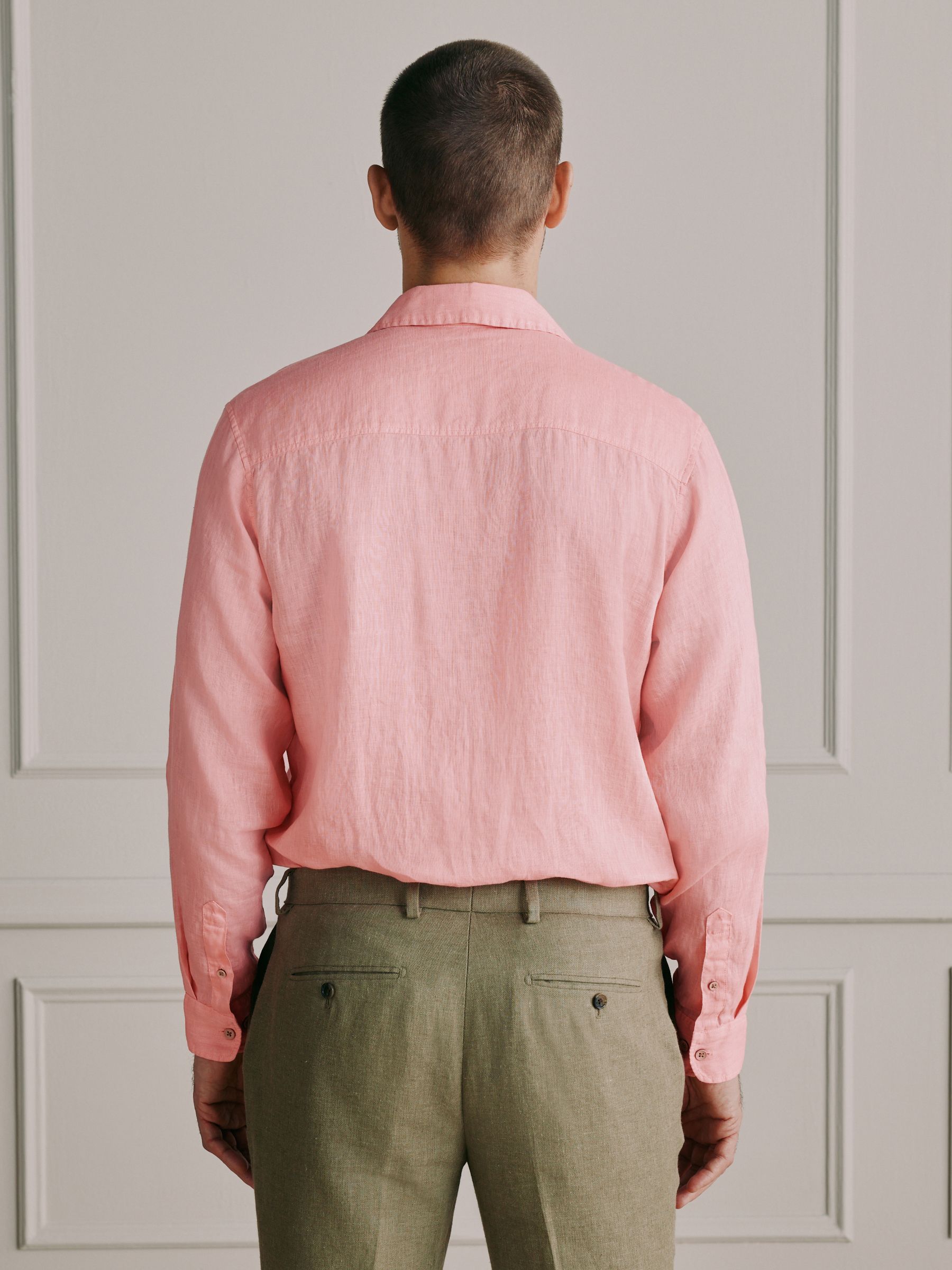 Buy Pink Signature 100% Linen Shirt from Next USA