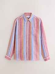 Multi Stripe Long Sleeve Linen Shirt - Image 6 of 8