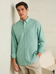 Green Long Sleeve Lightweight Pocket Oxford  Shirt - Image 1 of 7