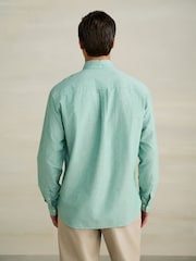 Green Long Sleeve Lightweight Pocket Oxford  Shirt - Image 3 of 7