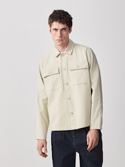 بيج فاتح - Washed Twill Shacket - صورة 1 من 9