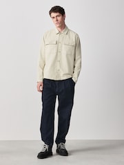 بيج فاتح - Washed Twill Shacket - صورة 2 من 9